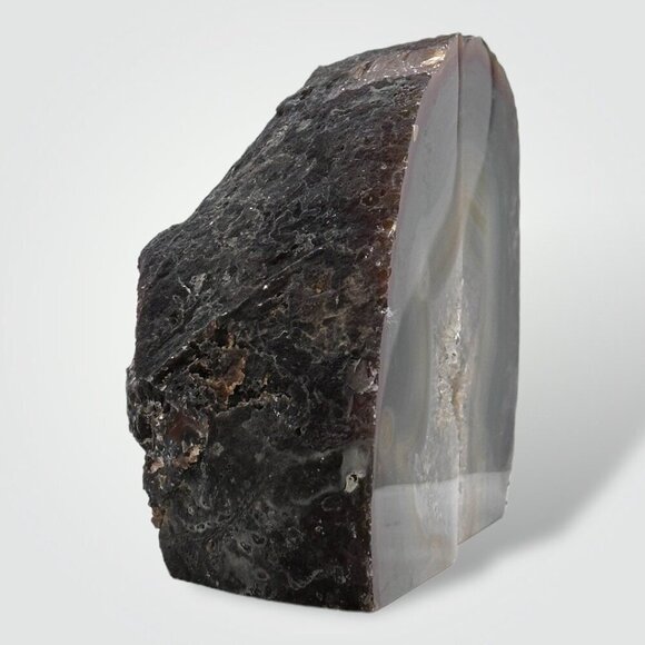 Crystal Agate Bookends w/ Geode Center, Natural Bookshelf Decor, 5+ lbs. (FG) - Picture 8 of 16